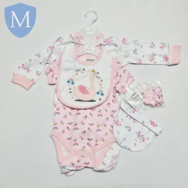 Baby Girls 5-Piece Net Bag Gift Set (J1717) (Baby Girls Gift Set) Mansuri