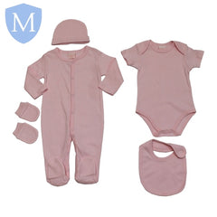 Baby Girls 5pc Gift Set - Plain Pink (45JTC8785) (Baby Girls Gift Set) Mansuri
