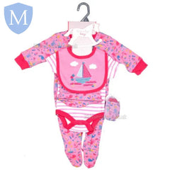 Baby Girls 5Pcs Net Bag Gift Set - Boats (M14711) (Baby Girls Gift Set) Mansuri