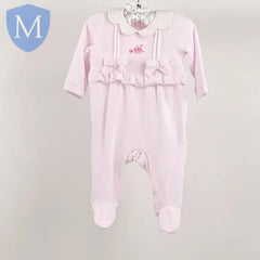 Baby Girls All in One Velour Sleepsuit - Scallop Collar Frill (A24296) (Baby Sleepsuit) Mansuri