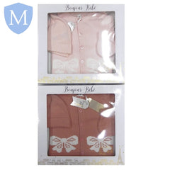 Baby Girls Knitted 4 Piece Outfit In A Gift Box (W21995) (Baby Girls Gift Set) Mansuri