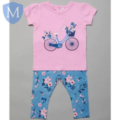 Baby Girls Legging Outfit Set - Flower/Bike (Baby Girls Fashion) Mansuri