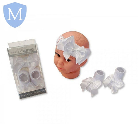 Baby Girls Socks and Headband Set - Bow (GP250768) (Baby Bootees) (Baby Headband) Mansuri