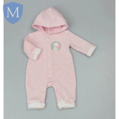 Baby Girls1 Piece Pink Marl Fleece Pram-set All Over Print Trims Forest Friends (WF1720) (Baby Girls Fashion) Mansuri