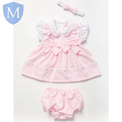 Baby Pink Bow Dress - Double Bow (A03220) (Baby Summer Dress) Mansuri