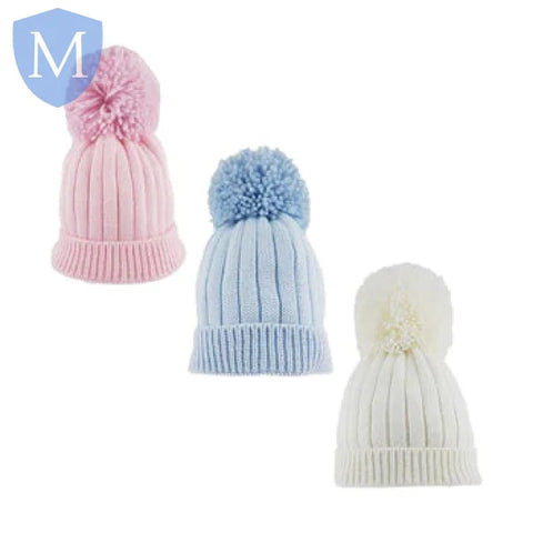 Baby Ribbed Hat With Large Pom Pom (6156) (Baby Hat) Mansuri