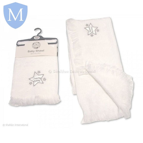 Baby Shawl with Embroidery - I Love My Mummy (BW110088) (Baby Shawl) Mansuri