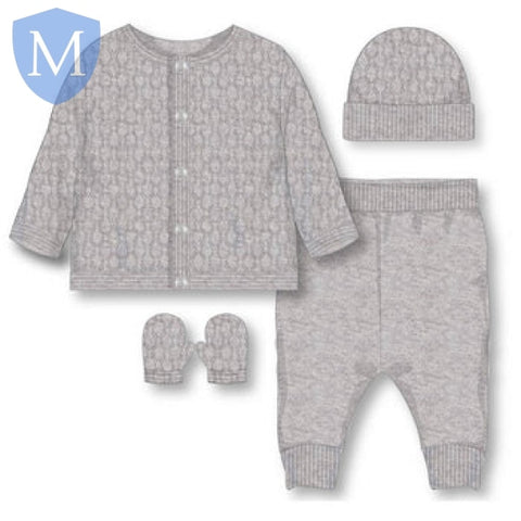 Baby Unisex Knitted 4 Piece Outfit In A Gift Box (W22001) (Baby Gift Set) Mansuri