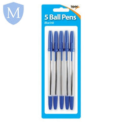 Ball Point Pens - Blue - Pack Of 5 (Stationery Essential) Mansuri