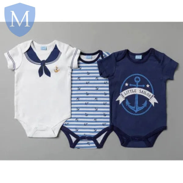 Boys 3 Pack Bodysuits - Little Sailor (T20268) (Baby Bodysuit) Mansuri