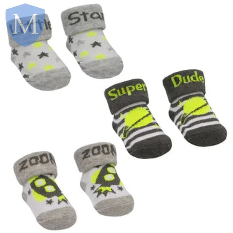 Boys Organza Bag Gift Socks - Space theme (10C156) (Baby Bootees) Mansuri