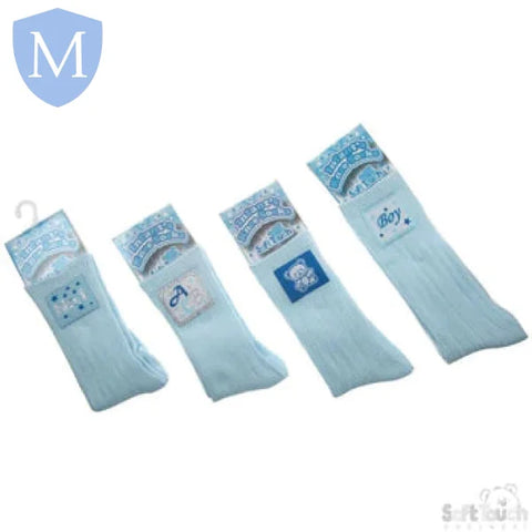 Boys Ribbed Knee-Length Socks With Stitched Patches (S45) (Baby Socks) Mansuri