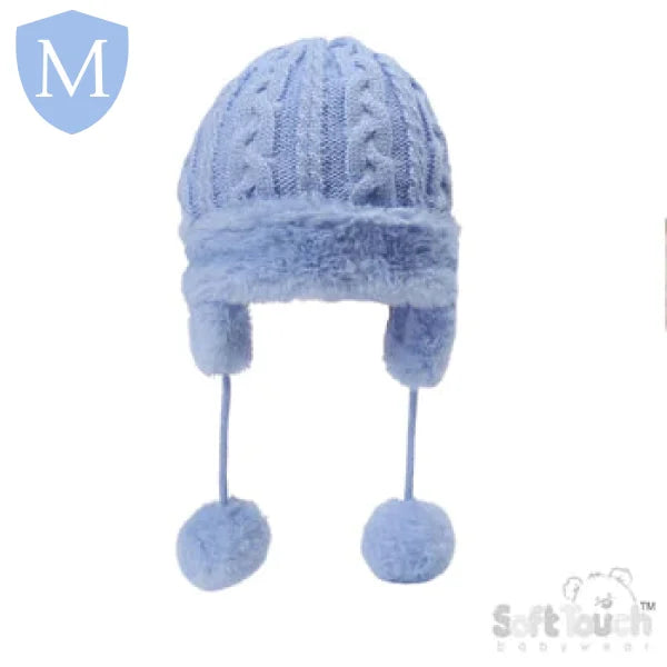 Cable Knitted Turnover Hat With Ear Flaps (H680) (Baby Hats) Mansuri