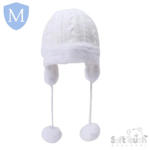 Cable Knitted Turnover Hat With Ear Flaps (H680) (Baby Hats) Mansuri