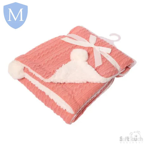 Cable Knitted Wrap With Pom Pom's (FBP188) (Baby Wrap) Mansuri