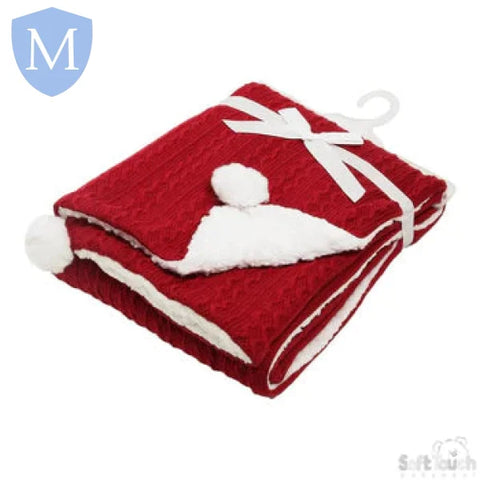 Cable Knitted Wrap With Pom Pom's (FBP188) (Baby Wrap) Mansuri