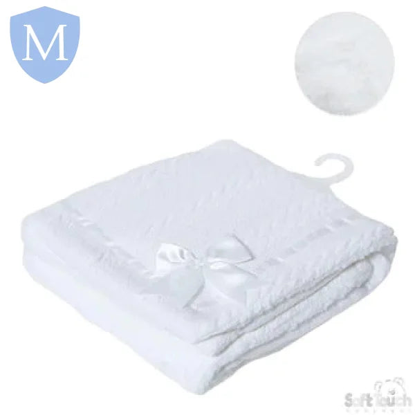Cheveron Cable Knitted Wrap With Satin Trim & Bow (FBP202) (Baby Wrap) Mansuri