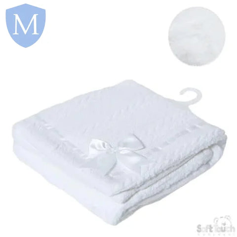 Cheveron Cable Knitted Wrap With Satin Trim & Bow (FBP202) (Baby Wrap) Mansuri