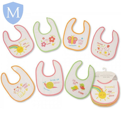 Days Of The Week Bib Sets - 7 Pack (BW104764/5/6/7) (Baby Bibs) Mansuri