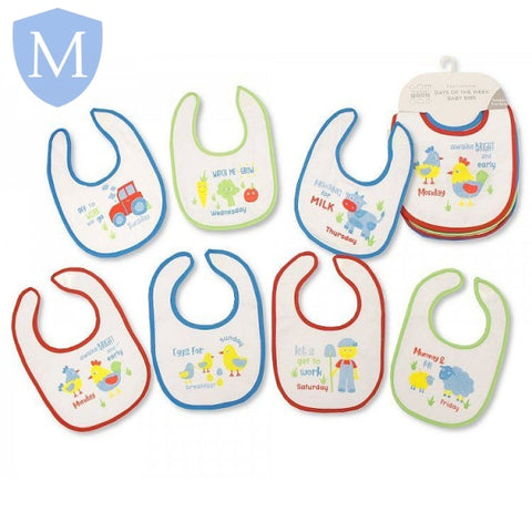 Days Of The Week Bib Sets - 7 Pack (BW104764/5/6/7) (Baby Bibs) Mansuri