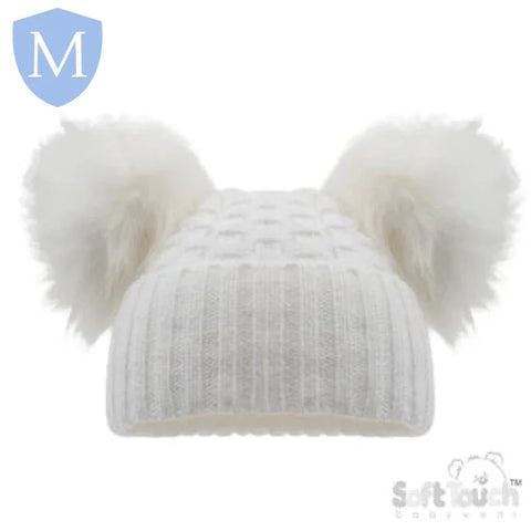 Deluxe Checked/Striped Hat With Pom Poms (H674/672) (Baby Hats) Mansuri