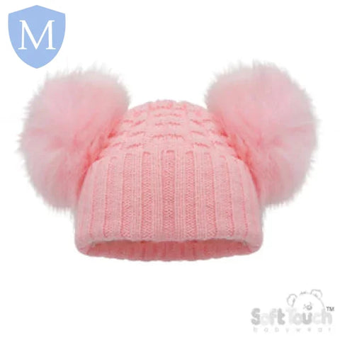 Deluxe Checked/Striped Hat With Pom Poms (H674/672) (Baby Hats) Mansuri