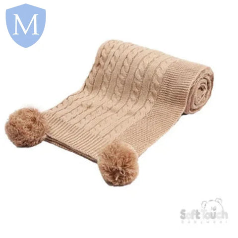 "Elegance" Cable Knitted Baby Wrap With Pom Pom's (ABP12) (Baby Wrap) Mansuri