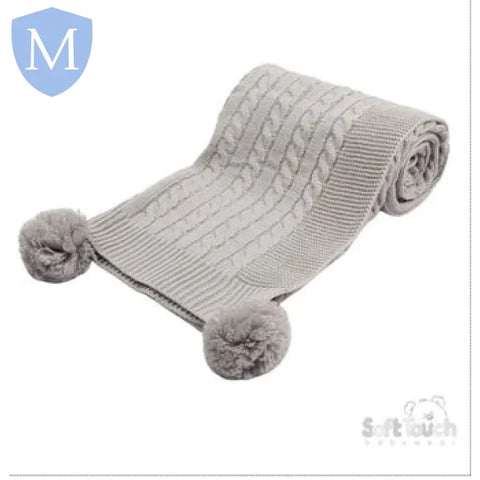 "Elegance" Cable Knitted Baby Wrap With Pom Pom's (ABP12) (Baby Wrap) Mansuri