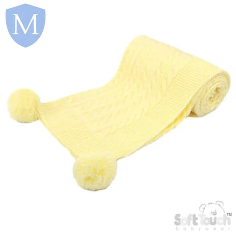 "Elegance" Cable Knitted Baby Wrap With Pom Pom's (ABP12) (Baby Wrap) Mansuri