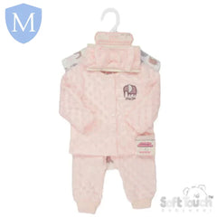 Elephant 4-Piece Popcorn Garment Set - Pink (BG318) (Baby Girls Gift Set) Mansuri