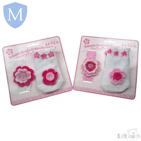 Flower Headband and Socks Set (GS37) (Baby Headband) Mansuri