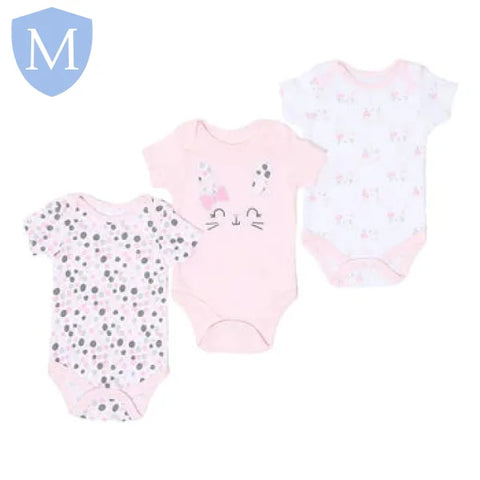 Girls 3 Pack Bunny Bodysuits (BG201) (Baby Bodysuits) Mansuri