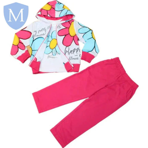 Girls 3pc Jogging Set - Pretty Flowers (04jtc200) (Baby Girls Fasionwear) Mansuri