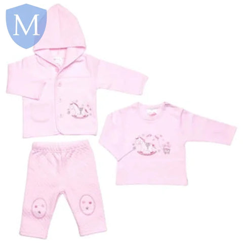 Girls 3pc Quilted Tracksuit Set - Rocking Horse (40JTC9821) (Baby Girls Gift Set) Mansuri