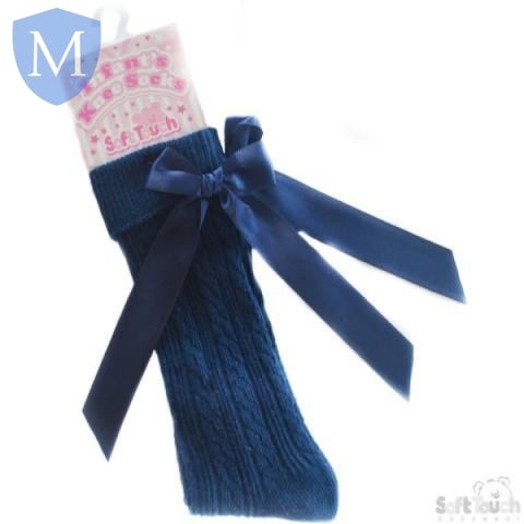 Infants Ribbed Knee Length Socks With Stitched Bow (S41) (Baby Socks) Mansuri