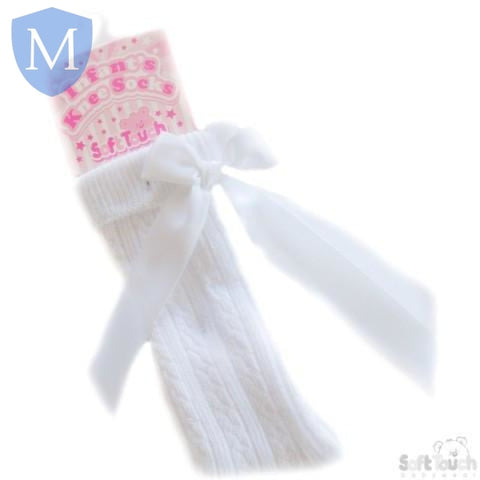 Infants Ribbed Knee Length Socks With Stitched Bow (S41) (Baby Socks) Mansuri