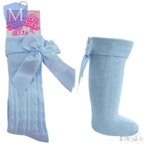 Infants Ribbed Knee Length Socks With Stitched Bow (S41) (Baby Socks) Mansuri