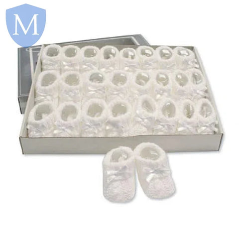 Knitted Baby Booties With Bow (One Pair) (BSS166354) (Baby Bootees) Mansuri