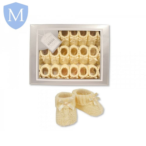 Knitted Baby Booties With Bow (One Pair) (BSS166354) (Baby Bootees) Mansuri