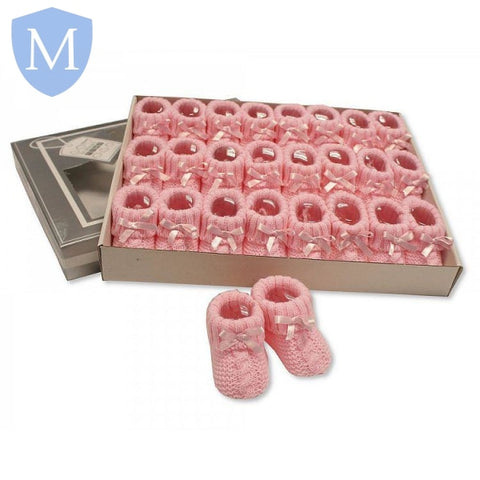 Knitted Baby Booties With Bow (One Pair) (BSS166354) (Baby Bootees) Mansuri
