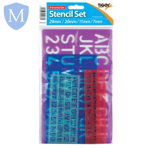 Lettering Stencil Set - 4 Piece (Stationery Essential) Mansuri