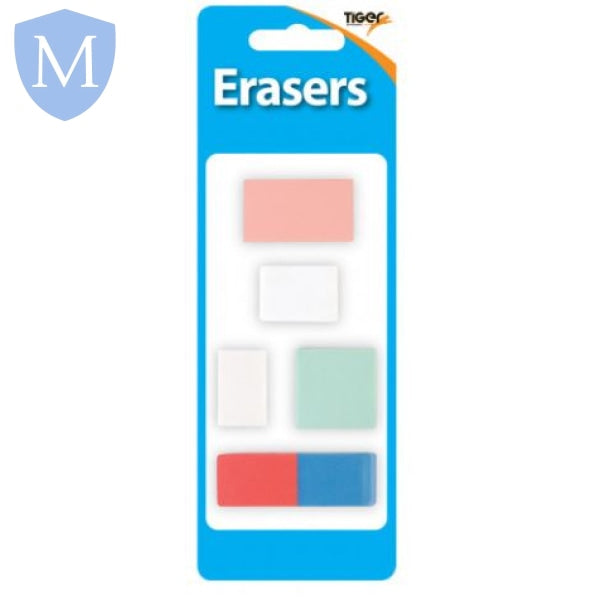 Pack 5 Assorted Design Erasers (Stationery Essential) Mansuri