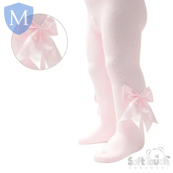 Pink Heart Tights With Large Bow (T122) (Baby Tights) Mansuri
