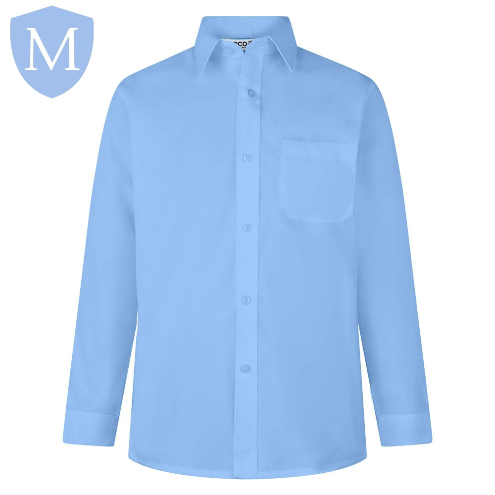 Plain Boys Full Sleeve Shirt - Blue (Single) Mansuri