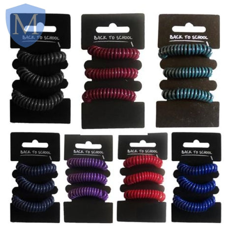 Plain Girls Hair Coils - 3 Pack (Hair Accessory) (POA) Mansuri