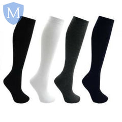 Plain Girls Knee High Socks (3 Pairs) (POA) (Girls Hosiery) Mansuri