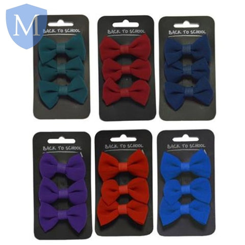 Plain Girls Mini Hair Bows - 3 Pack (Hair Accessory) (POA) Mansuri