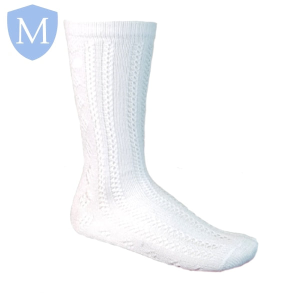 Plain Girls Pelerines Socks - White (1 Pair) (Girls Hosiery) Mansuri
