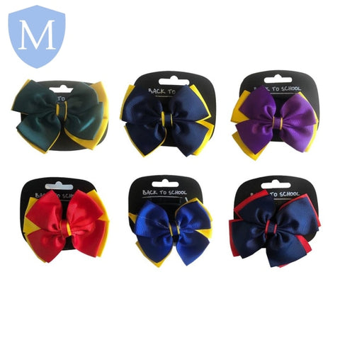 Plain Girls Two-Tone Hair Bow (Hair Accessory) (POA) Mansuri