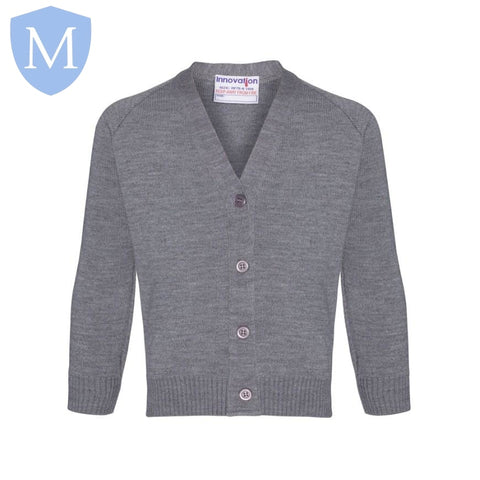 Plain Knitted Buttoned Cardigans - Mid Grey (POA) Mansuri